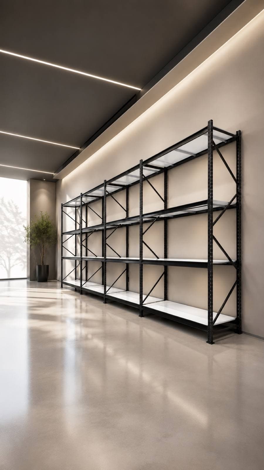 Linha de Mini Porta Palete preto em ambiente clean